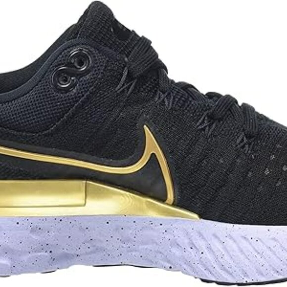 Nike Women’s React Infinity Run Flyknit 2 Black Metallic Gold CT2423-009 Size 6 - Picture 7 of 7